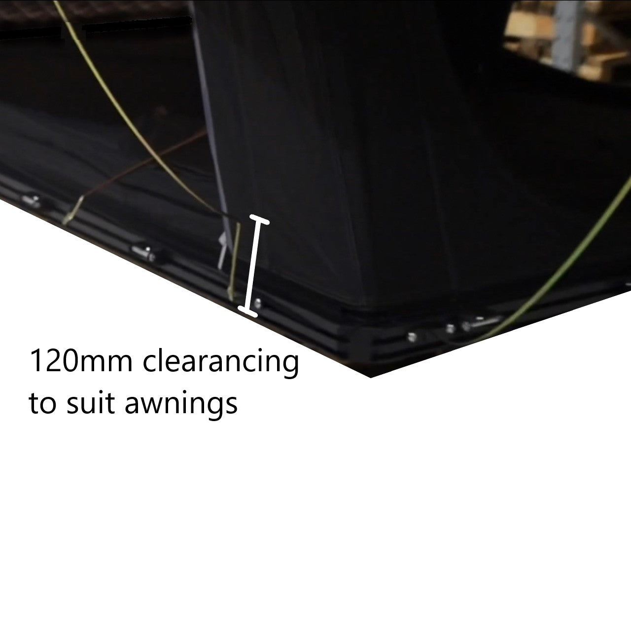 RTT Awning Pole - 120mm Bend for Awning Clearance (1 x pole) - Black Powdercoat