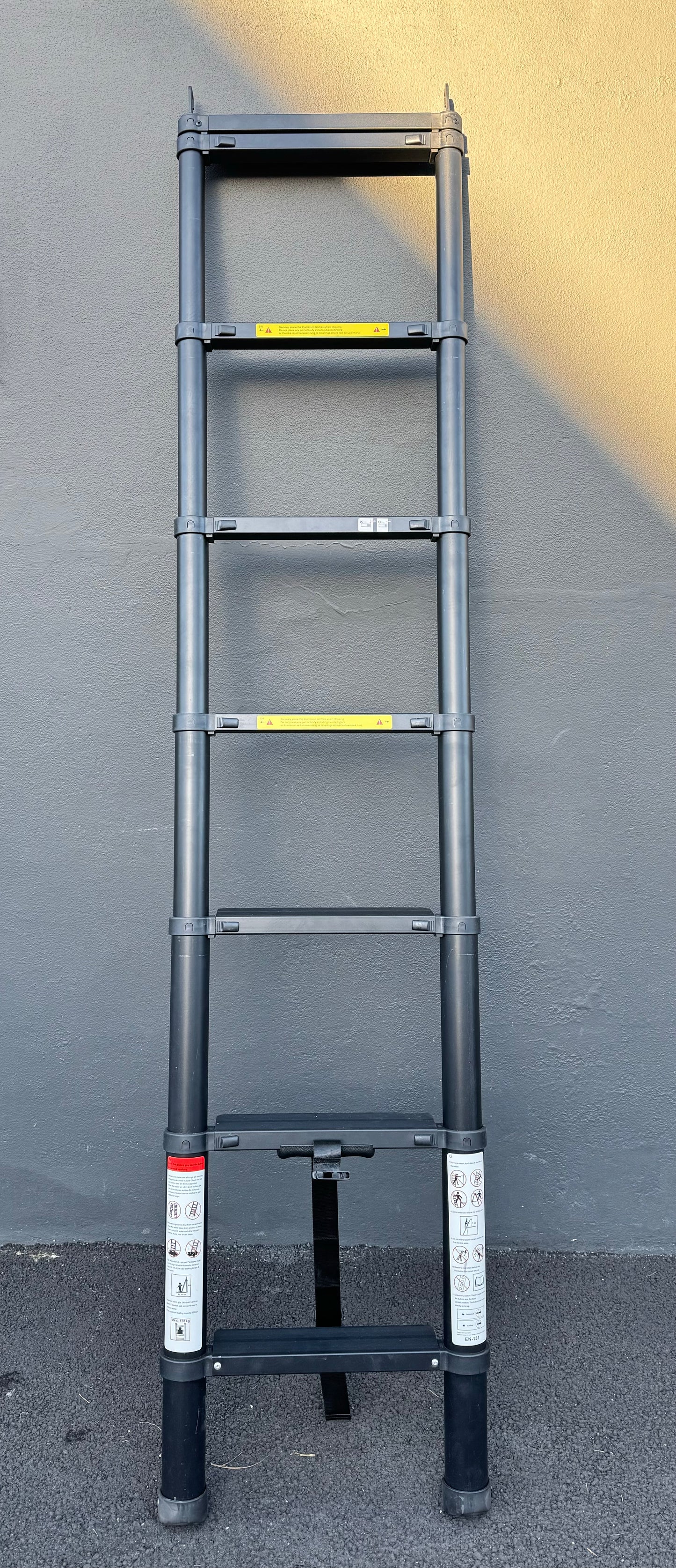 WIDE STEP TELESCOPING ROOFTOP TENT LADDER 2.3M