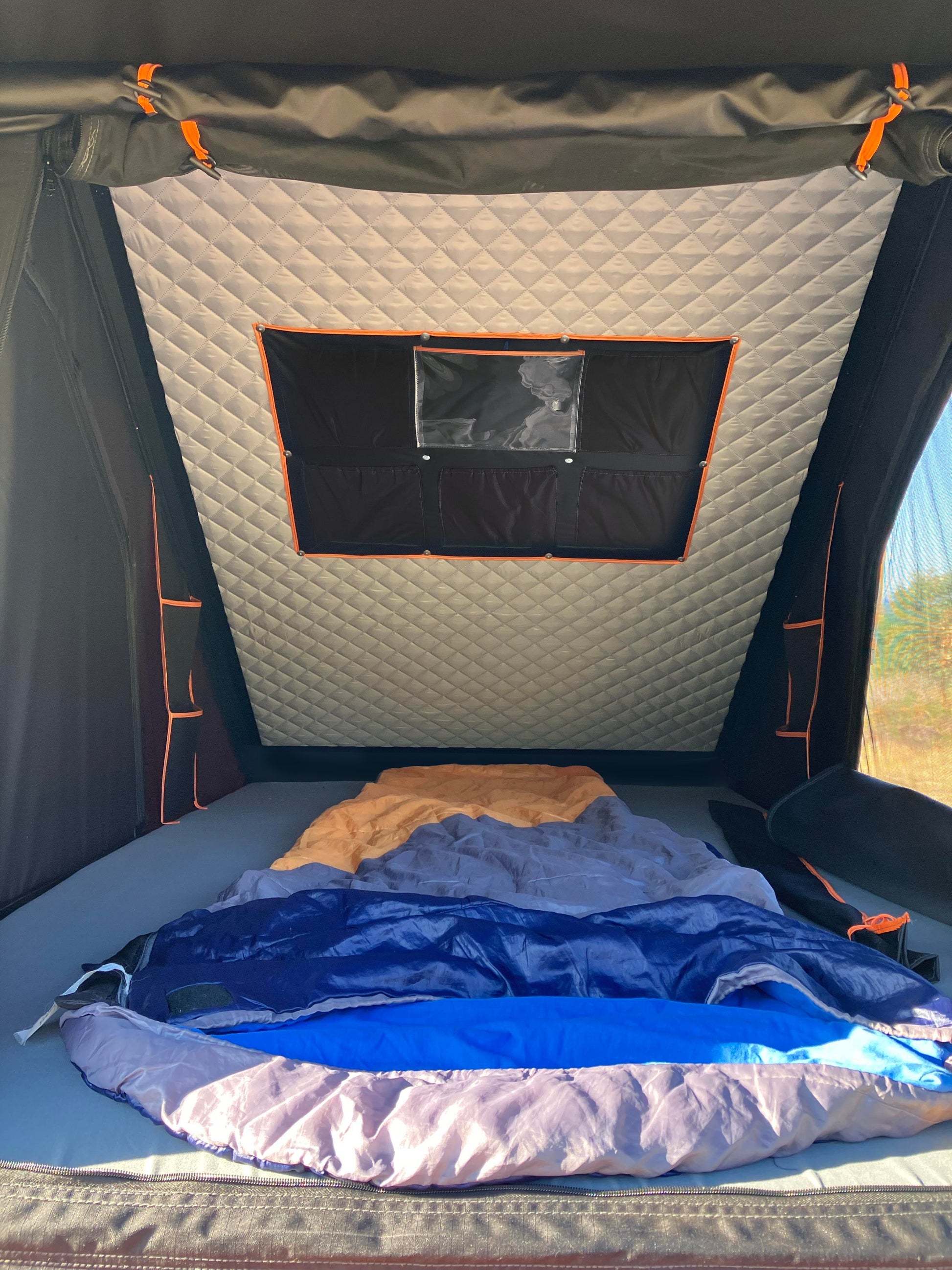 rooftop tent inside RT-1 BLACK ROOFTOP TENT HARDSHELL (1300mm WIDTH)