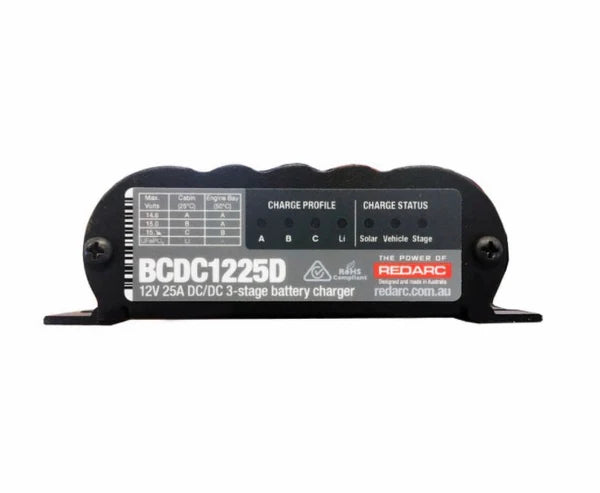 REDARC 25A Classic BCDC1225D 12V / 24V DC to DC Dual Battery Under Bonnet Vehicle Charger