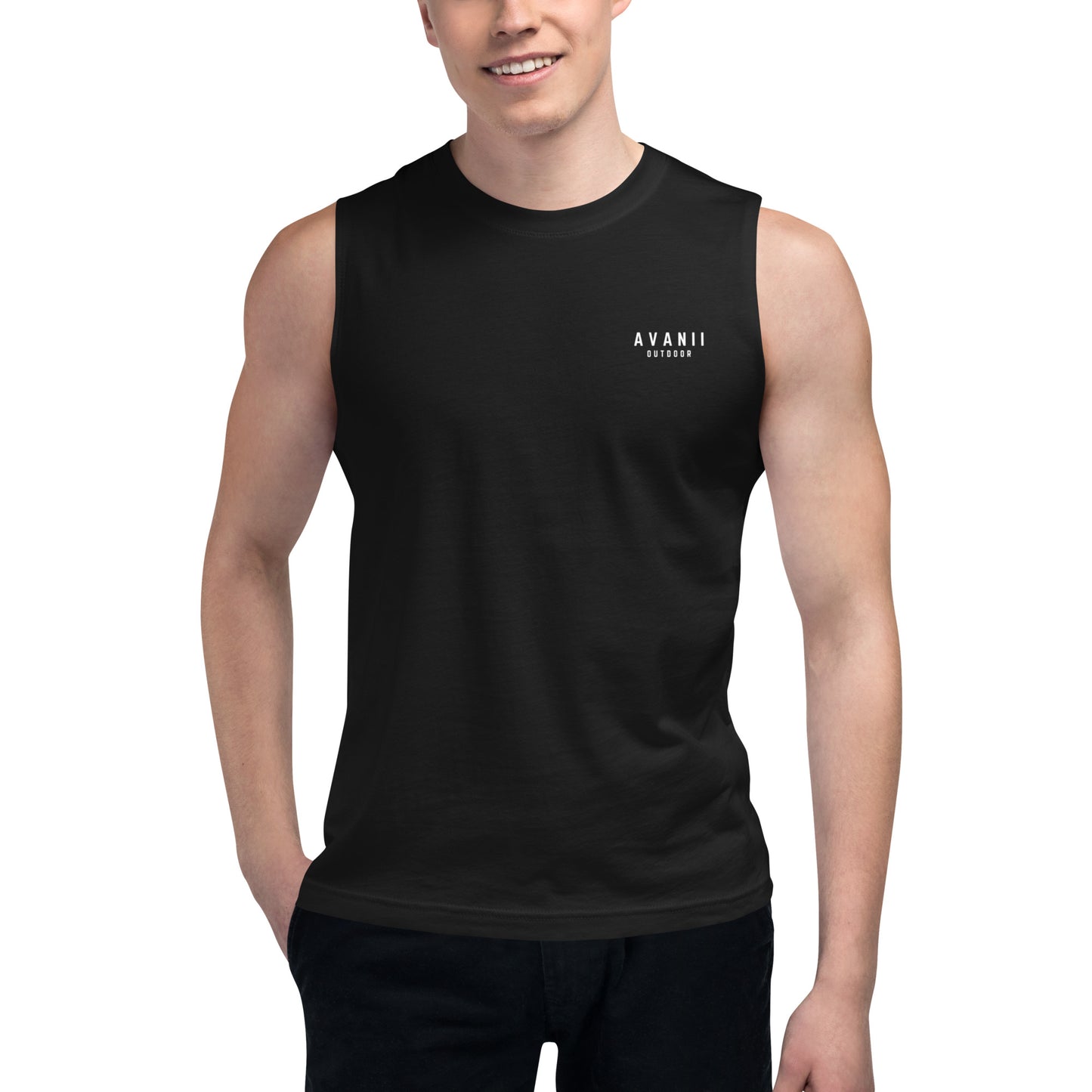 Avanii Outdoor Muscle Singlet - Black